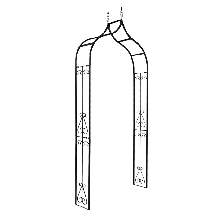 OUTOUR 98'' H x 10'' W Iron Arched Trellis Wayfair